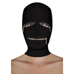 Ouch! Cagoule SM noir avec fermetures